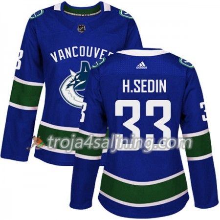 Vancouver Canucks tröja Henrik Sedin 33 Adidas 2017-2018 Blå Authentic - Dame NHL Tröjor